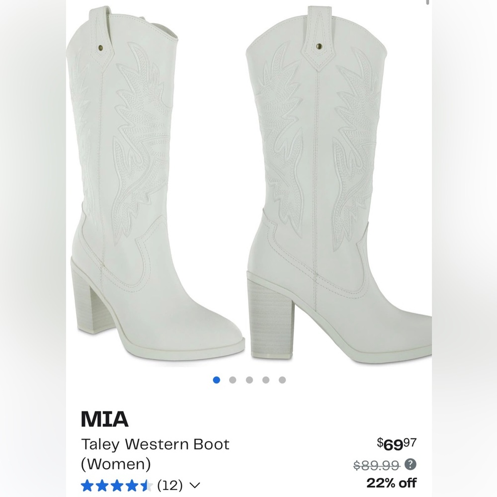 Mia Taley White Western Boot